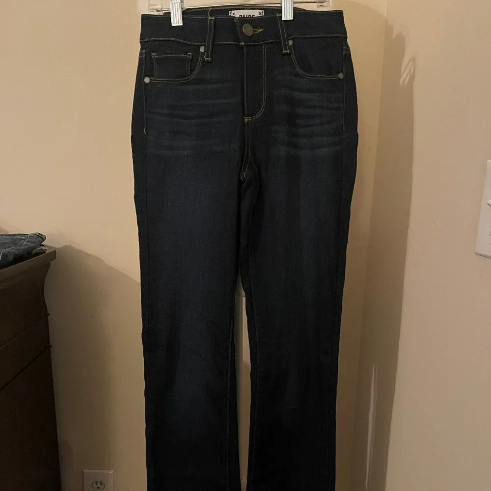 EUC Paige Denim Odie Dark Wash Baby Bootcut  Jeans size 25 - Picture 4 of 6